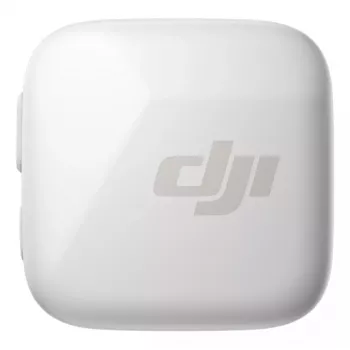 Belaidis prie kūno tvirtinamas mikrofonas-siųstuvas DJI CP.RN.00000430.01 — 100–20000 Hz, 3.87 V baterija, iki 11.5 val., balta, 26.1×26.6×16 mm