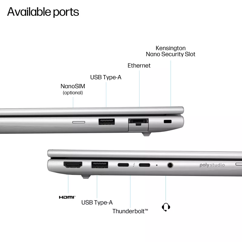 HP EliteBook 6 G1i AI Intel Core Ultra 5 225U nešiojamas kompiuteris 35,6 cm (14 colių) WUXGA 24 GB DDR5-SDRAM „Wi-Fi 7“ (802.11be) „Windows 11 Pro“ AI PC sidabrinis