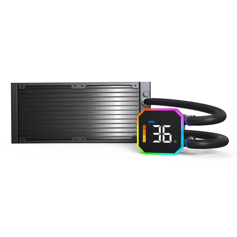 Montech HyperFlow Digital 240 Procesorius Skysčio aušintuvas 12 cm Juoda 1 vnt.
