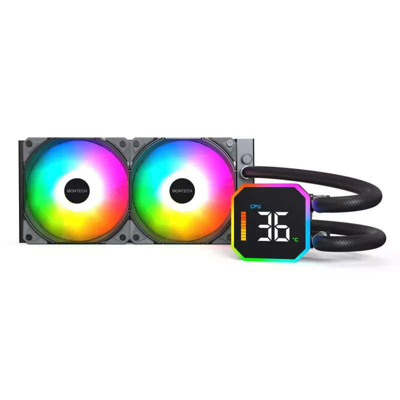 Montech HyperFlow Digital 240 Procesorius Skysčio aušintuvas 12 cm Juoda 1 vnt.