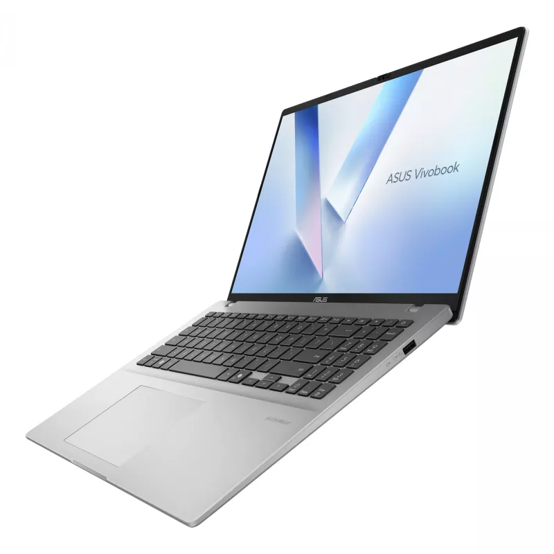 Nešiojamas kompiuteris ASUS Vivobook 16 M1607KA-MB145W — AMD Ryzen AI 5 330, 16 colių WUXGA, 16 GB DDR5, 512 GB SSD, Windows 11 Home, Sidabrinė