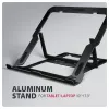 Axagon STND-LAB Aliumininis stovas nešiojamiesiems kompiuteriams, dydis 10 inch–17.3 inch. Aštuonios reguliuojamos aukščio ir kampo pozicijos. Juoda versija.