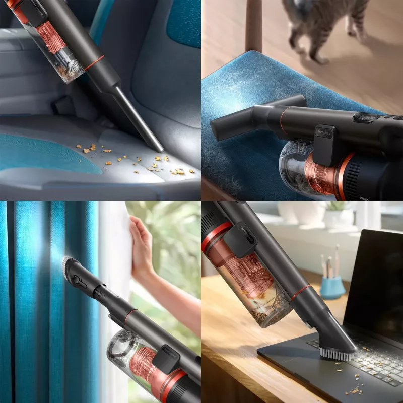 Philips XC7163/01 belaidis dulkių siurblys / elektrinė šluota 2-in-1 belaidis dulkių siurblys Baterija Sausas ir šlapias valymas Be maišelio 0,6 L Mėlyna
