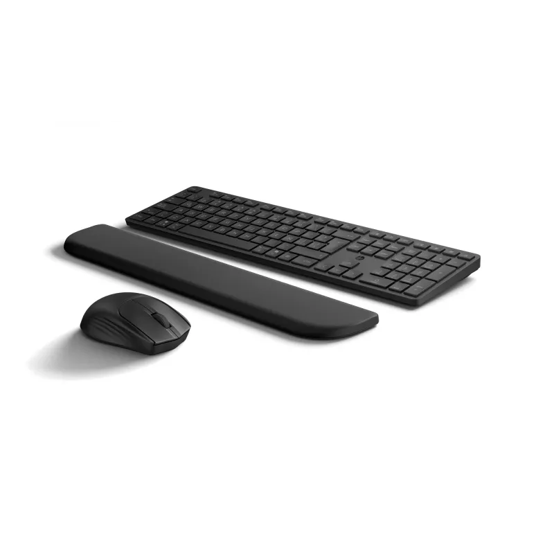 Klaviatūros ir pelės rinkinys HP Multi-device USB/Bluetooth PR585C su riešo atrama, juodas, pelė pridedama
