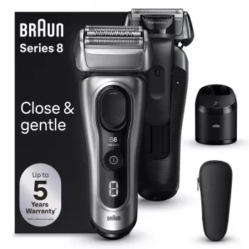 Elektrinis barzdaskutė BRAUN Series 8 8567cc System drėgnam ir sausam skutimuisi su įkrovimo ir valymo stotele