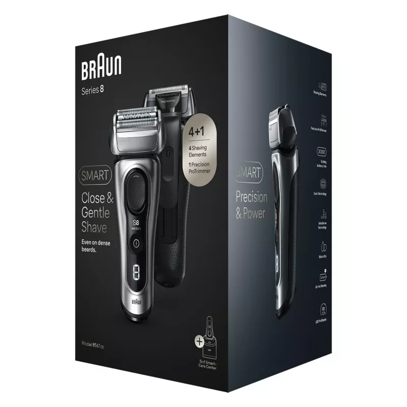 Elektrinis barzdaskutė BRAUN Series 8 8567cc System drėgnam ir sausam skutimuisi su įkrovimo ir valymo stotele