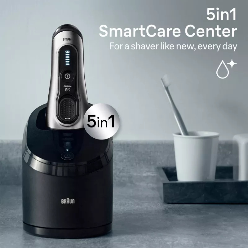 Elektrinis barzdaskutė BRAUN Series 8 8567cc System drėgnam ir sausam skutimuisi su įkrovimo ir valymo stotele