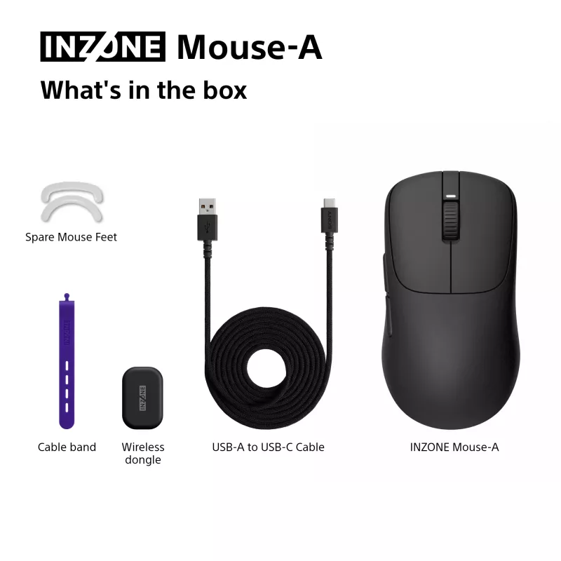 Belaidė žaidimų pelė Sony INZONE dešiniarankiams RF optinė 30000 DPI, 70G pagreitis, ratukas