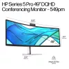 HP Series 5 Pro 49 colių DQHD konferencinis monitorius - 549pm, 124,5 cm (49 colių), 5120 x 1440 pikselių, Dual QHD, LCD, 5 ms, juodos spalvos