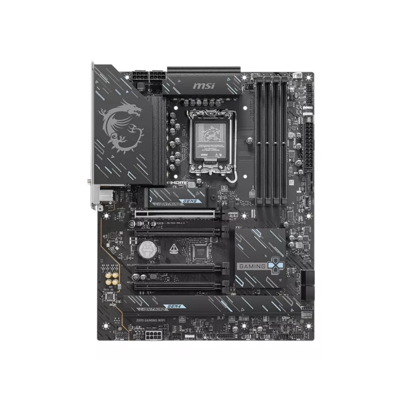 Pagrindinė plokštė MSI Z890 Gaming WiFi — Intel Z890 ATX, LGA1851 (S1851), DDR5, 4x DIMM, Wi‑Fi 7, 2.5GbE, 3x M.2