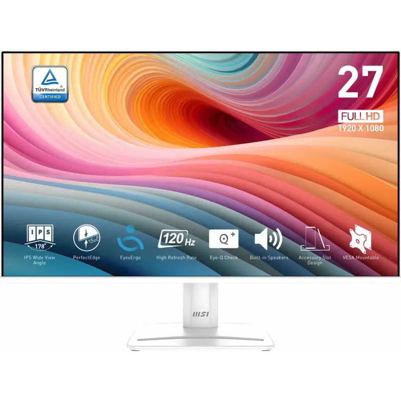 MSI Pro MP275W E2 kompiuterio monitorius 68,6 cm (27 colių) 1920 x 1080 pikselių Full HD LED baltas