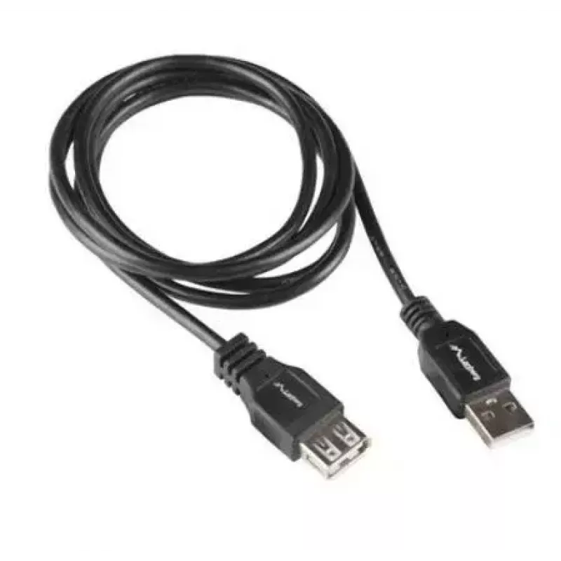 LANBERG USB-A į USB-A laidas 2.0, kištukas į lizdą, 1,8 m, juodas
