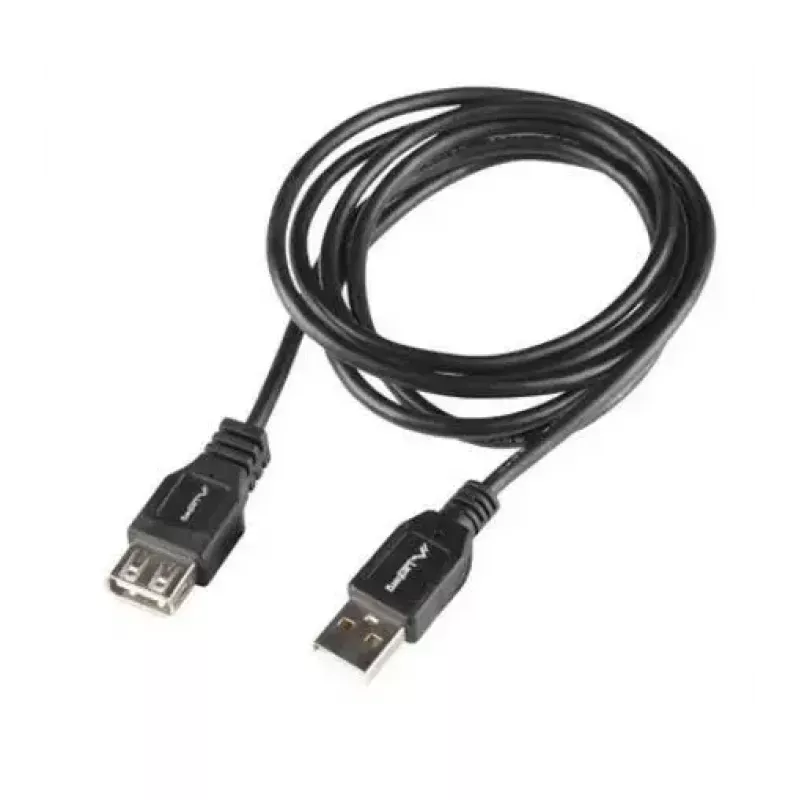 LANBERG USB-A į USB-A laidas 2.0, kištukas į lizdą, 1,8 m, juodas