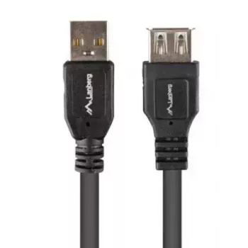 LANBERG USB-A į USB-A laidas 2.0, kištukas į lizdą, 1,8 m, juodas