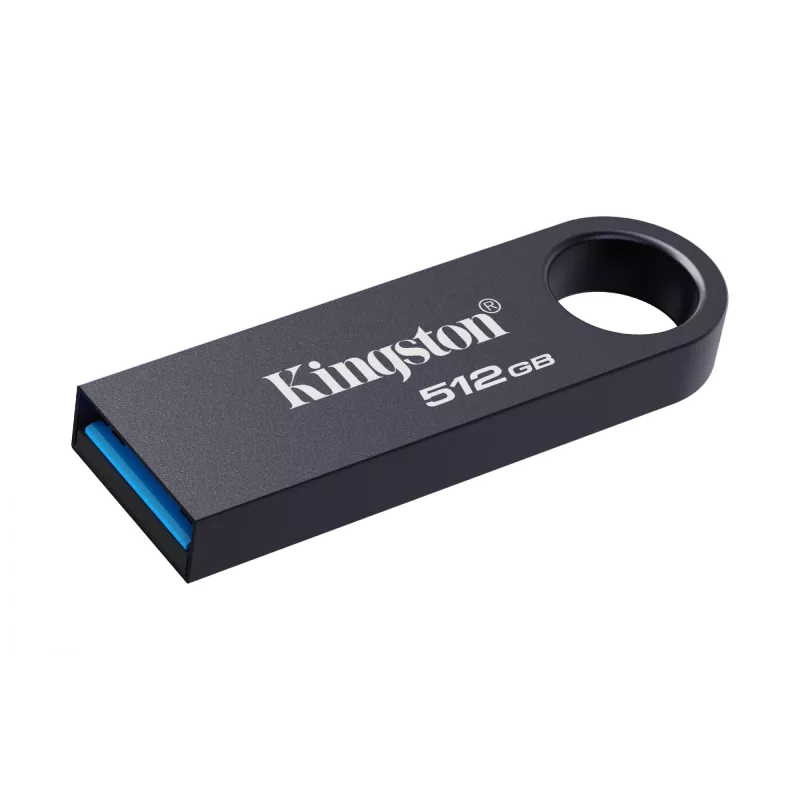 USB atmintinė KINGSTON DataTraveler SE9 G3 512GB — USB Type-A, USB 3.2 Gen 1, 220/100 MB/s, be dangtelio, tamsaus nikelio