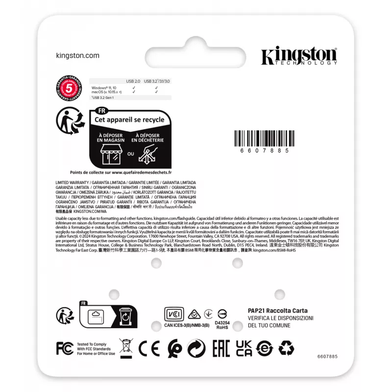 USB atmintinė KINGSTON DataTraveler SE9 G3 512GB — USB Type-A, USB 3.2 Gen 1, 220/100 MB/s, be dangtelio, tamsaus nikelio