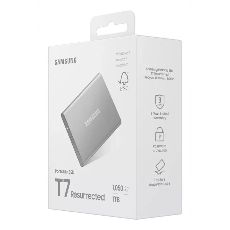 Samsung MU-PD1T0G/WW išorinis kietojo kūno diskas 1 TB USB Type-C 3.2 Gen 2 (3.1 Gen 2) Sidabrinis