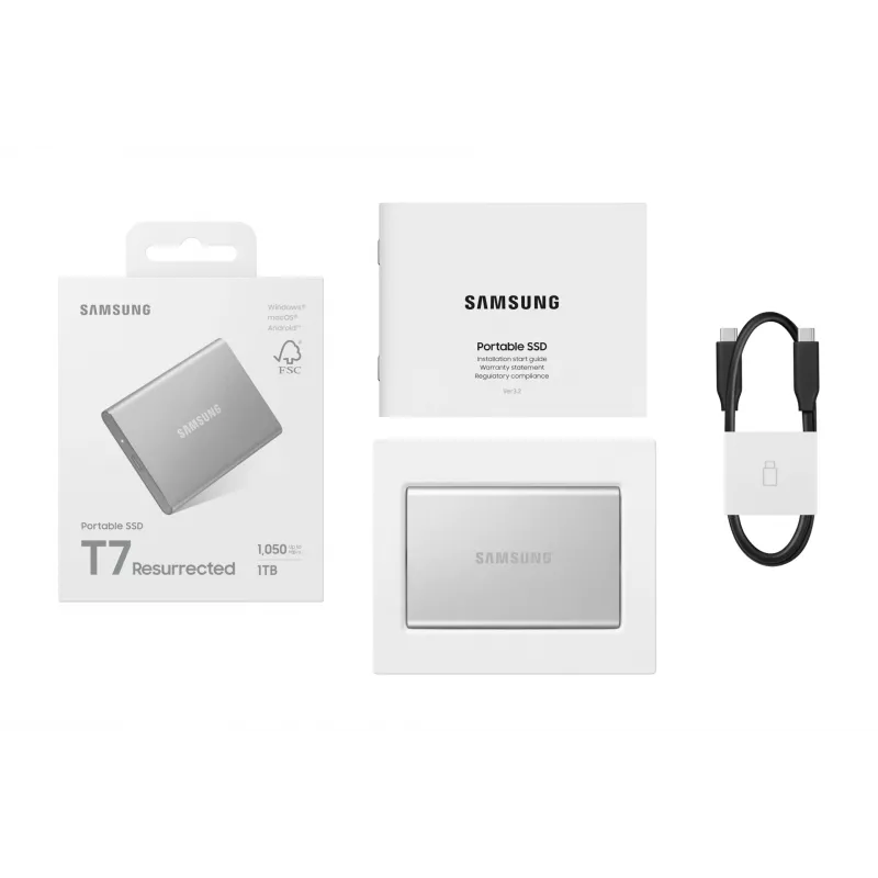 Samsung MU-PD1T0G/WW išorinis kietojo kūno diskas 1 TB USB Type-C 3.2 Gen 2 (3.1 Gen 2) Sidabrinis
