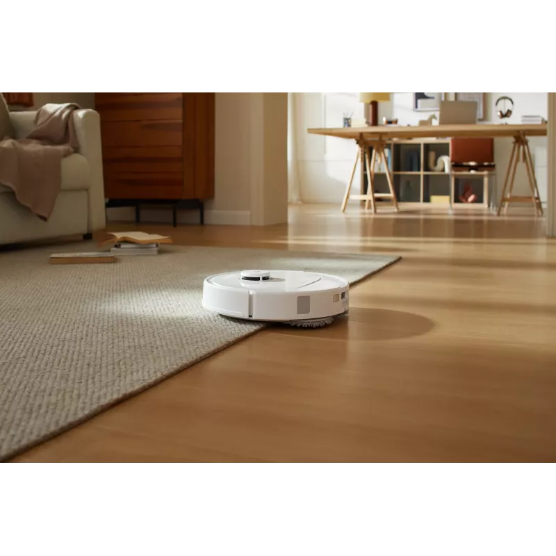 Robotas dulkių siurblys Roborock Qrevo C Pro — baltas, 0,325 l dulkių talpykla, 180 min veikimo laikas, 5200 mAh ličio jonų baterija, apvali forma