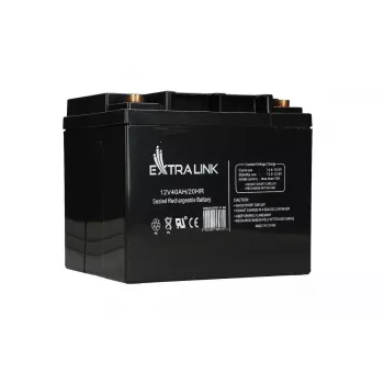 Extralink AGM sandari švino rūgšties baterija 12V 40Ah nereikalaujanti priežiūros, VRLA, 12,2 kg