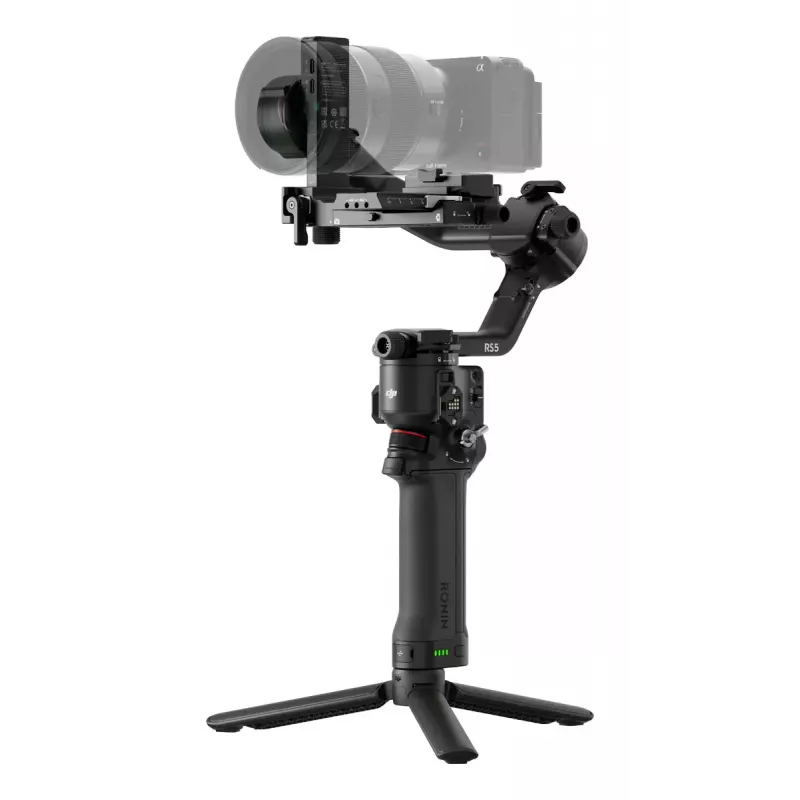 Rankinio kameros stabilizatorius DJI RS 5 — aliuminis, juodas, 30 val. veikimo laikas, 1,46 kg