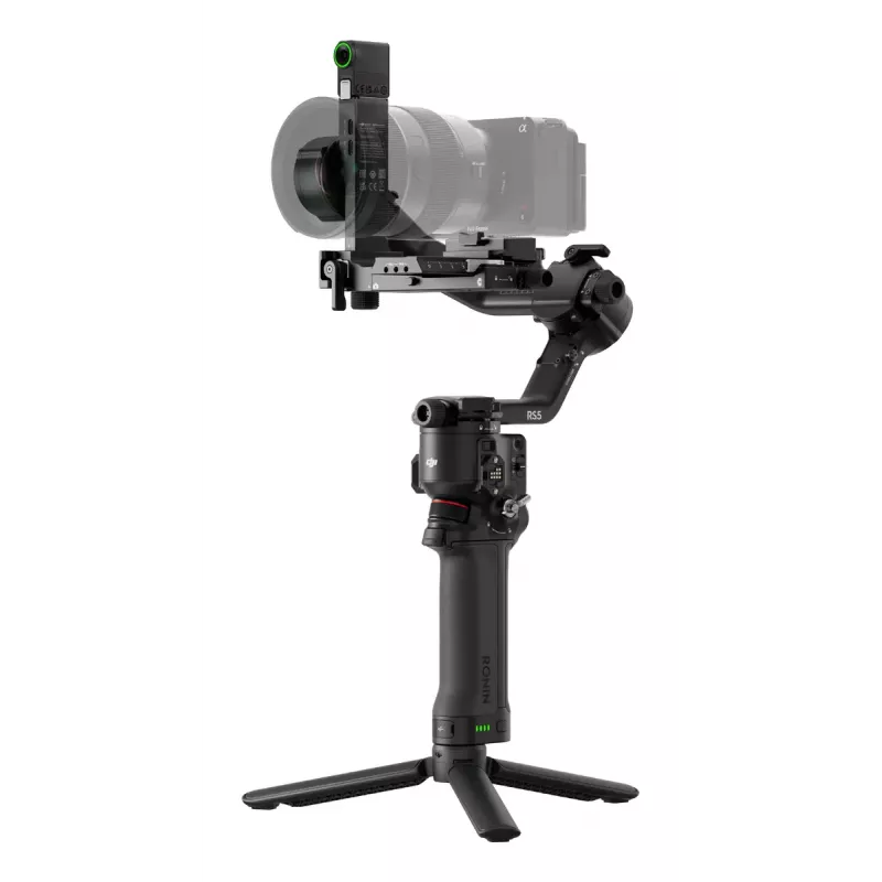 Rankinio kameros stabilizatorius DJI RS 5 — aliuminis, juodas, 30 val. veikimo laikas, 1,46 kg