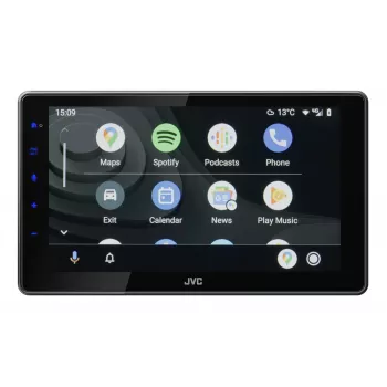 2-DIN JVC KW-M795DBW automobilio multimedijos imtuvas, 9 colių talpinis jutiklinis ekranas, 200 W, „Wi‑Fi“ dviejų dažnių juostų, „Bluetooth“, DAB+/FM/AM