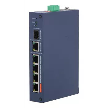 Valdomas pramoninis komutatorius DAHUA CHS4106-4ET-60 — 6 prievadų, 4x PoE 10/100, L2, 4,8 Gbit/s, 8000 MAC