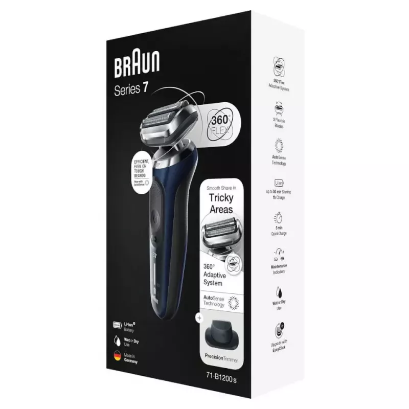 Braun Series 7 71-B1200s elektrinis barzdaskutė su žoliapjove Mėlyna