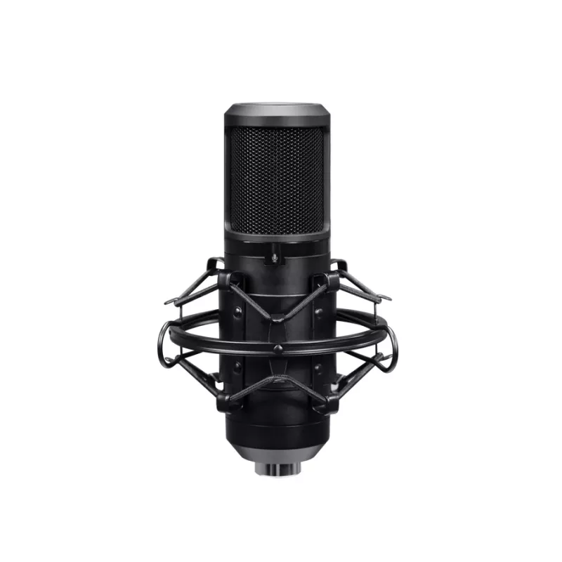 Podcast mikrofonas TRUST GXT 270 Emita II+ — kondensatorinis USB, laidinis, metalinis korpusas, juodas, 2,5 m laidas