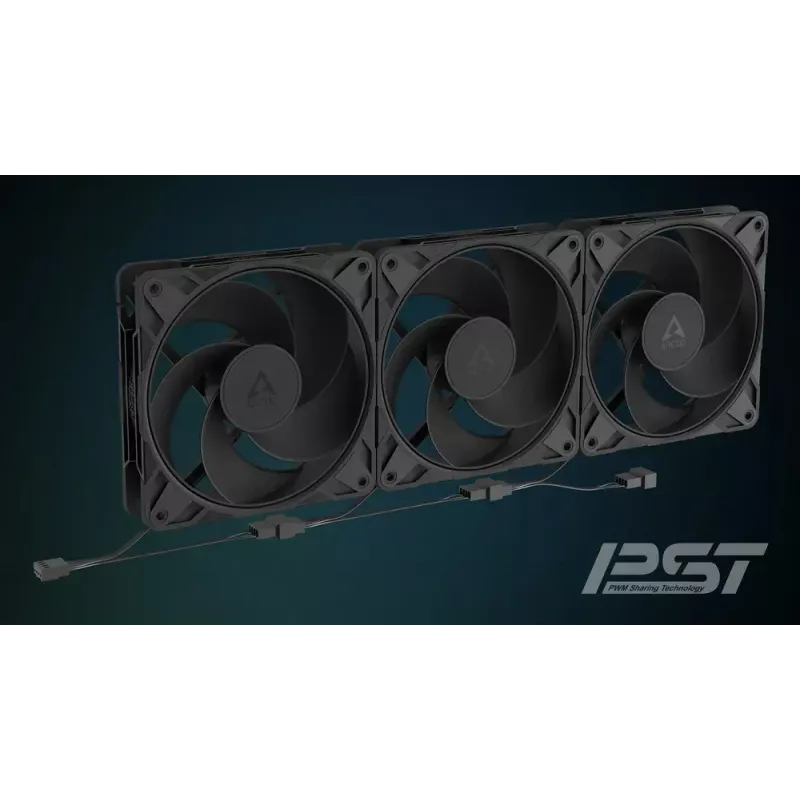 140 mm ventiliatorius Arctic Freezer P14 Pro Reverse — 166.5 m³/h, 5.1 mmH₂O, hidrodinaminis guolis, A‑RGB, PWM, juodas, su laido skirstytuvu