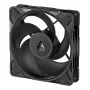 140 mm ventiliatorius Arctic Freezer P14 Pro Reverse — 166.5 m³/h, 5.1 mmH₂O, hidrodinaminis guolis, A‑RGB, PWM, juodas, su laido skirstytuvu