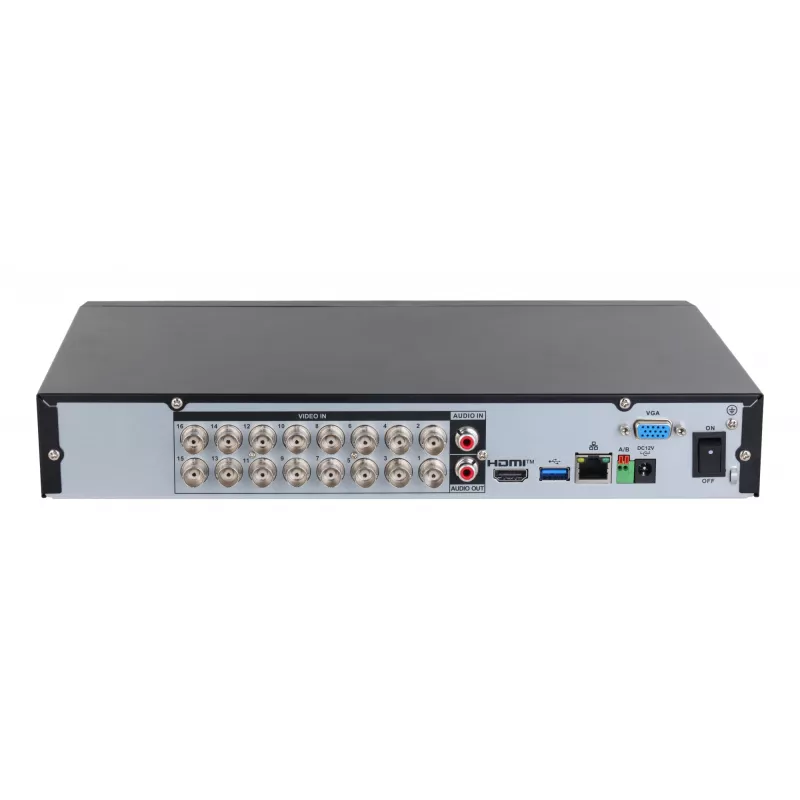 Skaitmeninis vaizdo registratorius Dahua XVR5116H-4KL-I3/T — 16 kanalų DVR, 4K (3840×2160), H.265/H.264, Gigabit Ethernet, 16 TB HDD