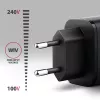 Sieninis įkroviklis AXAGON ACU-PQ67D, 67W, USB-C PD3.0 + USB-A QC4+, 2 išvestys, LCD ekranas, 100–240V