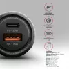 Automobilinis įkroviklis AXAGON PWC-PQ48, 48 W, USB-C (PD3.0) + USB-A (QC4+), įėjimas 12–24 V, juodas