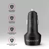 Automobilinis įkroviklis AXAGON PWC-PQ48, 48 W, USB-C (PD3.0) + USB-A (QC4+), įėjimas 12–24 V, juodas