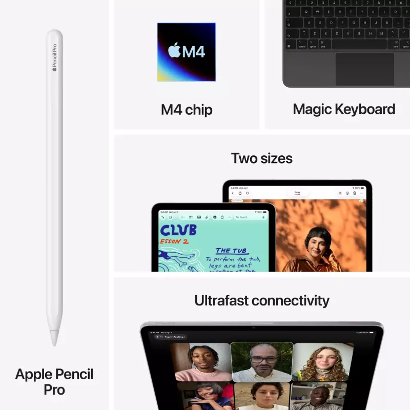 Planšetinis kompiuteris Apple iPad Air 11 colių Wi‑Fi + Cellular 128GB, Apple M4, 12GB RAM, 11 colių LED 2360×1640, 5G, Violetinė