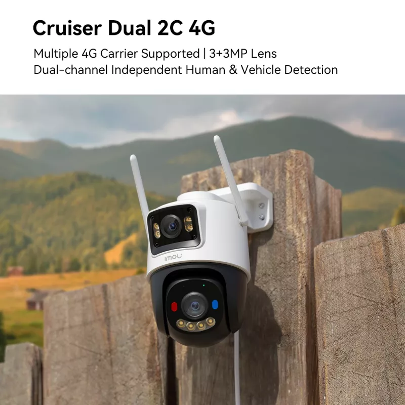IP apsaugos kamera IMOU Cruiser Dual 2C 4G Turret Lauko 2304×1296 3,6 mm objektyvas Lubų/sienos