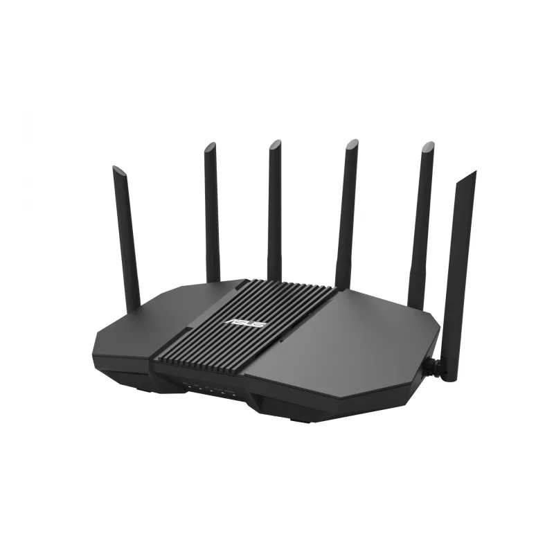 Stalinis maršrutizatorius ASUS RT-BE90U BE9400 AiMesh — Trijų dažnių „Wi‑Fi 7“ (2,4/5/6 GHz), 9400 Mbps, 2,5 Gigabit Ethernet, 4× RJ‑45 LAN, USB, juoda