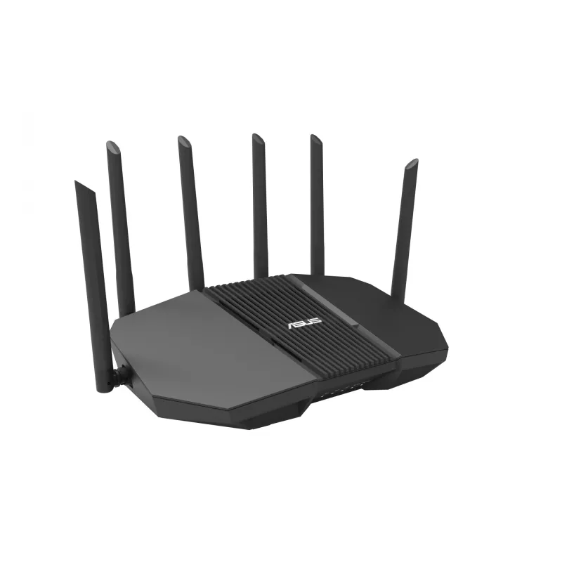 Stalinis maršrutizatorius ASUS RT-BE90U BE9400 AiMesh — Trijų dažnių „Wi‑Fi 7“ (2,4/5/6 GHz), 9400 Mbps, 2,5 Gigabit Ethernet, 4× RJ‑45 LAN, USB, juoda