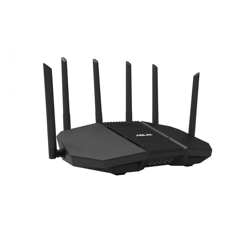 Stalinis maršrutizatorius ASUS RT-BE90U BE9400 AiMesh — Trijų dažnių „Wi‑Fi 7“ (2,4/5/6 GHz), 9400 Mbps, 2,5 Gigabit Ethernet, 4× RJ‑45 LAN, USB, juoda