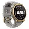 Išmanusis laikrodis Amazfit T-rex 3 Pro 44 mm, 1,32 colio AMOLED 466×466, 16 GB, 64 MB RAM, GPS, Wi‑Fi, atsparus vandeniui 45 m, auksinis korpusas, pilka silikoninė juostelė
