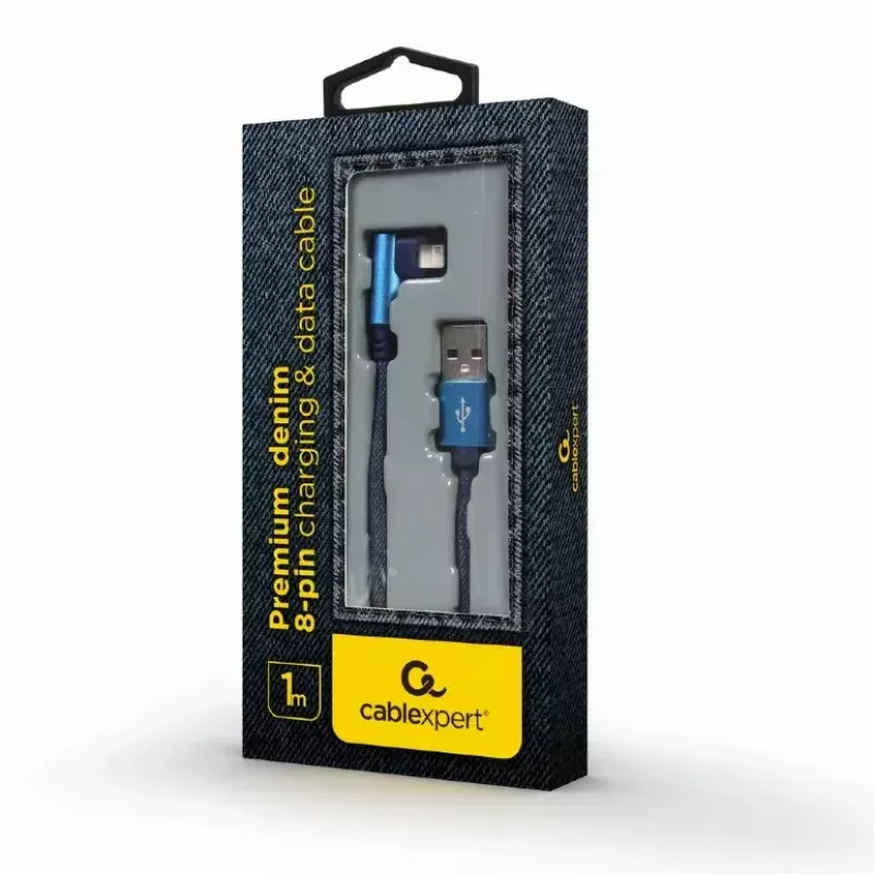 USB 2.0 duomenų kabelis Gembird CC-USB2J-AMLML-1M-BL — USB A į Micro-USB B/Lightning, 1 m, mėlynas/juodas