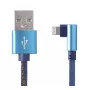 USB 2.0 duomenų kabelis Gembird CC-USB2J-AMLML-1M-BL — USB A į Micro-USB B/Lightning, 1 m, mėlynas/juodas