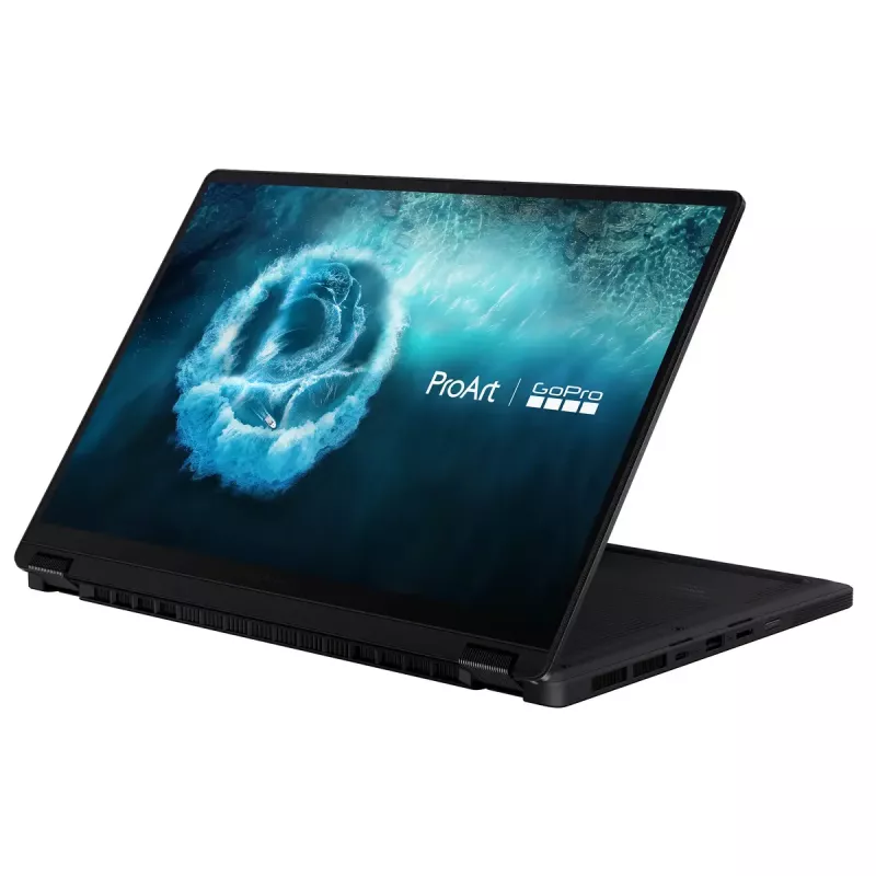 Konvertuojamas 2-in-1 nešiojamasis kompiuteris ASUS ProArt PX13 HN7306EAC GoPro Edition — AMD Ryzen AI Max+ 395, 3 GHz, 13,3 col. 3K lietimui jautrus, 128 GB LPDDR5x, 1 TB SSD, Windows 11 Pro, juoda