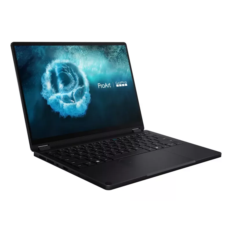 Konvertuojamas 2-in-1 nešiojamasis kompiuteris ASUS ProArt PX13 HN7306EAC GoPro Edition — AMD Ryzen AI Max+ 395, 3 GHz, 13,3 col. 3K lietimui jautrus, 128 GB LPDDR5x, 1 TB SSD, Windows 11 Pro, juoda