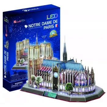 3D dėlionė CubicFun Notre Dame (Light) — modelis DA-20509, lengvas apšviestas leidimas