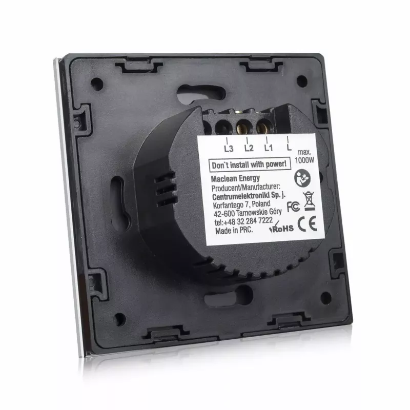 Wall light switch MACLEAN MCE701B single touch, single-gang, surface-mounted