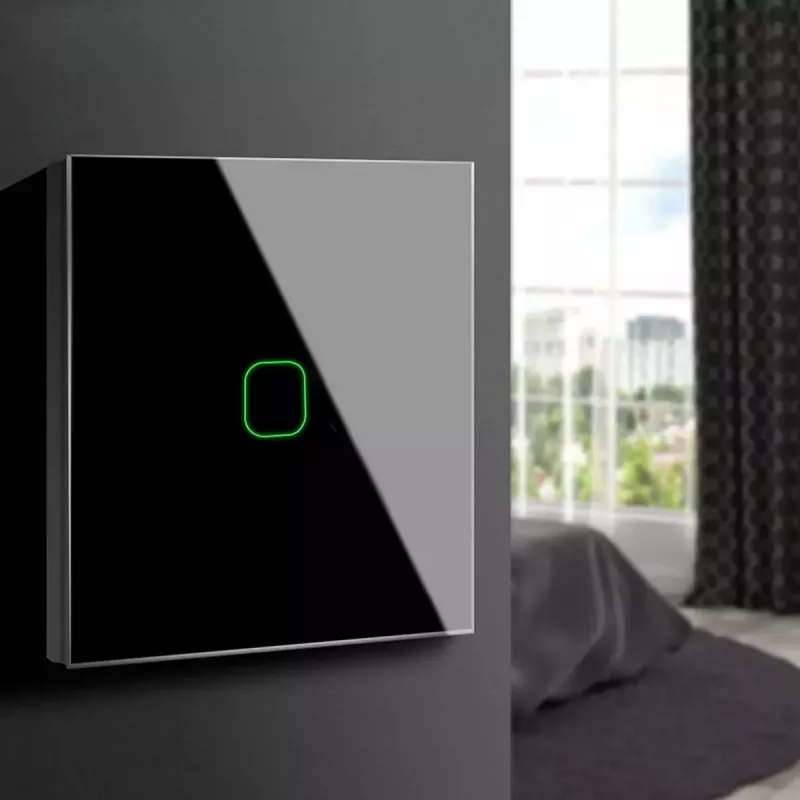 Wall light switch MACLEAN MCE701B single touch, single-gang, surface-mounted