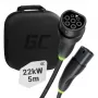 Įkrovimo kabelis Green Cell EVKABGC01 Type 2 — 5 m, 22 kW (3‑fazių), 32 A, juodas